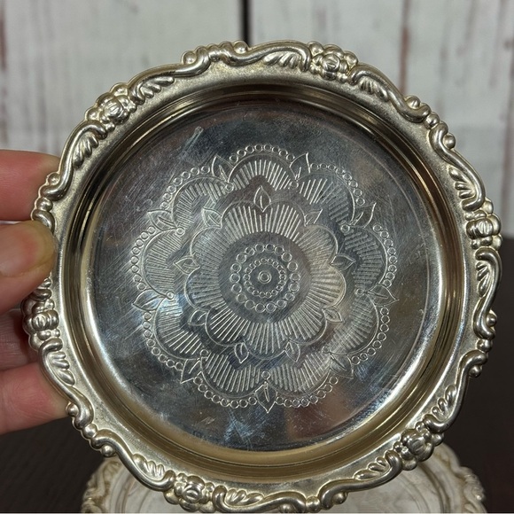 Silver Plated Coasters 5 Pieces tarnished but still good - Picture 2 of 10